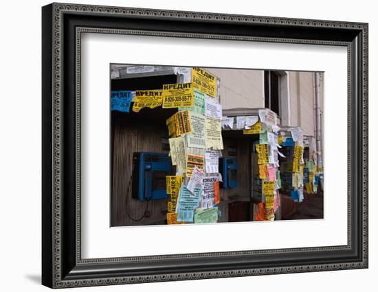 Moscow, Slips of Paper and Messages at Telephone Boxes-Catharina Lux-Framed Photographic Print