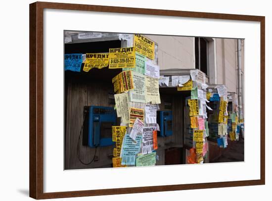 Moscow, Slips of Paper and Messages at Telephone Boxes-Catharina Lux-Framed Photographic Print