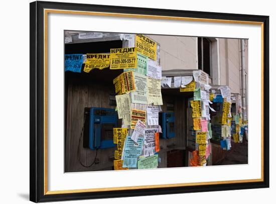 Moscow, Slips of Paper and Messages at Telephone Boxes-Catharina Lux-Framed Photographic Print