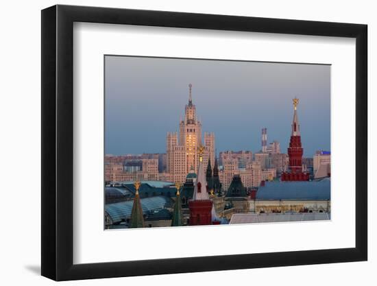 Moscow, Stalin Building, Red Square, Dusk-Catharina Lux-Framed Photographic Print