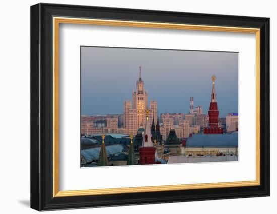 Moscow, Stalin Building, Red Square, Dusk-Catharina Lux-Framed Photographic Print