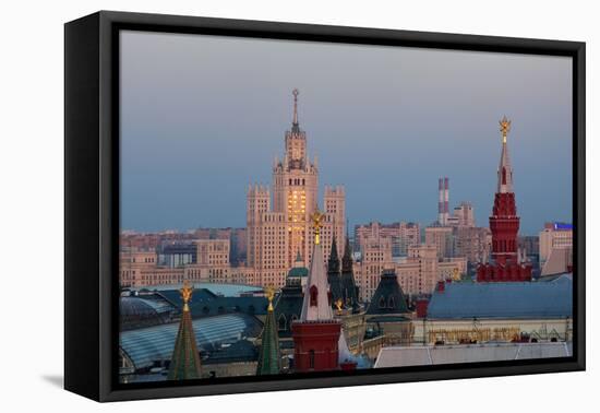 Moscow, Stalin Building, Red Square, Dusk-Catharina Lux-Framed Premier Image Canvas