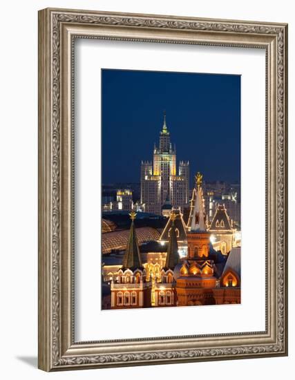 Moscow, Stalin Building, Red Square, Dusk-Catharina Lux-Framed Photographic Print