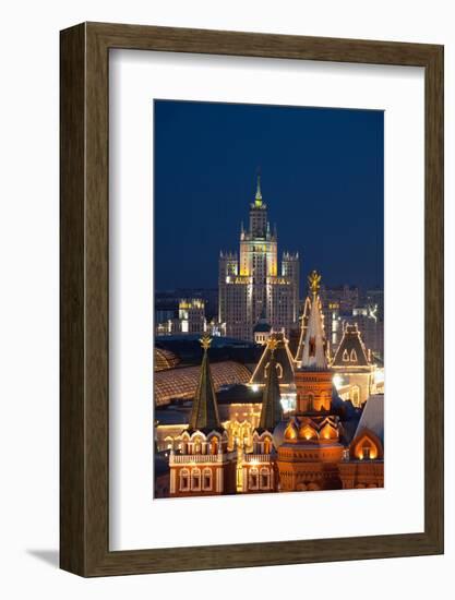 Moscow, Stalin Building, Red Square, Dusk-Catharina Lux-Framed Photographic Print