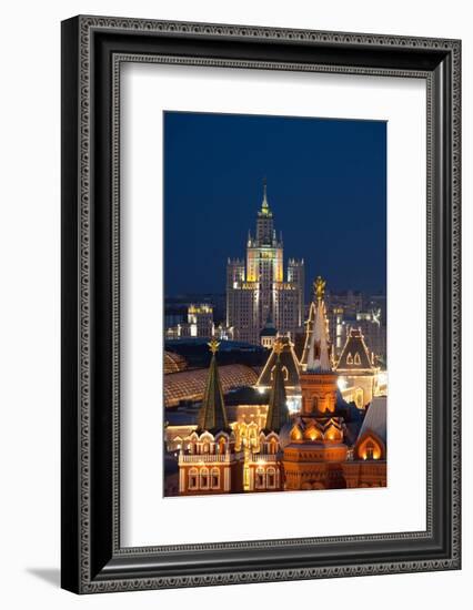 Moscow, Stalin Building, Red Square, Dusk-Catharina Lux-Framed Photographic Print