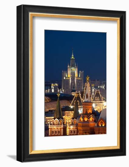 Moscow, Stalin Building, Red Square, Dusk-Catharina Lux-Framed Photographic Print