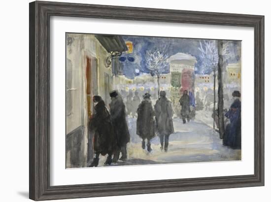 Moscow Street, 1922-Sergei Arsenyevich Vinogradov-Framed Giclee Print