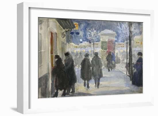 Moscow Street, 1922-Sergei Arsenyevich Vinogradov-Framed Giclee Print