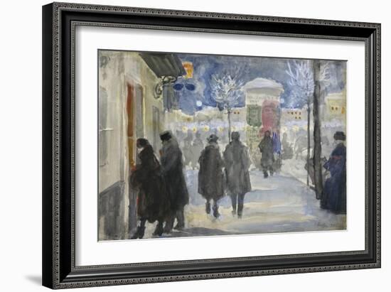 Moscow Street, 1922-Sergei Arsenyevich Vinogradov-Framed Giclee Print