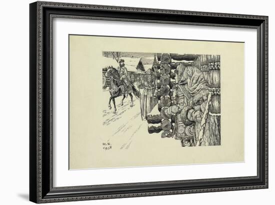 Moscow Street in the 16th Century, 1938-Ivan Yakovlevich Bilibin-Framed Giclee Print