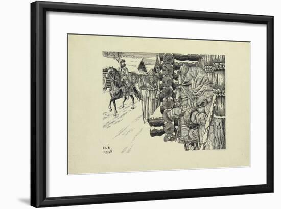 Moscow Street in the 16th Century, 1938-Ivan Yakovlevich Bilibin-Framed Giclee Print