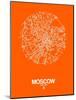 Moscow Street Map Orange-NaxArt-Mounted Art Print