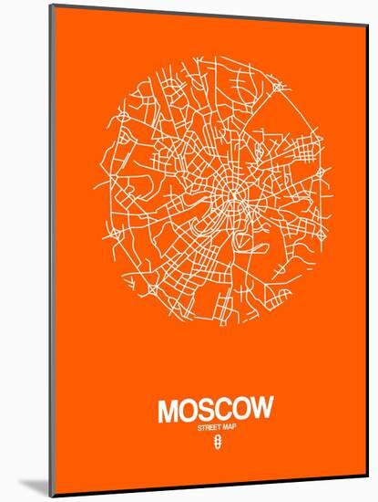 Moscow Street Map Orange-NaxArt-Mounted Art Print