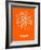 Moscow Street Map Orange-NaxArt-Framed Art Print