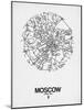 Moscow Street Map White-null-Mounted Art Print