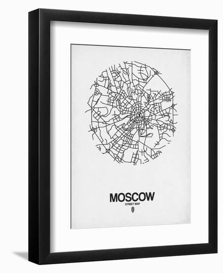 Moscow Street Map White-NaxArt-Framed Art Print