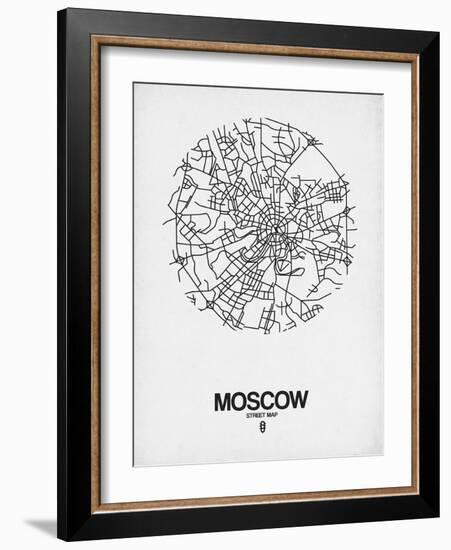 Moscow Street Map White-NaxArt-Framed Art Print