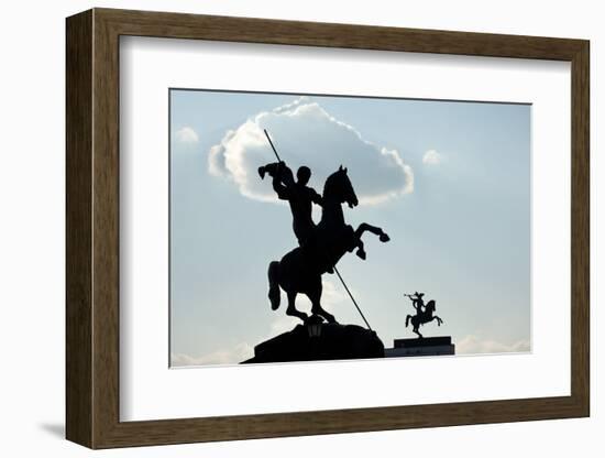 Moscow, Victory Park, Saint George, Silhouette-Catharina Lux-Framed Photographic Print