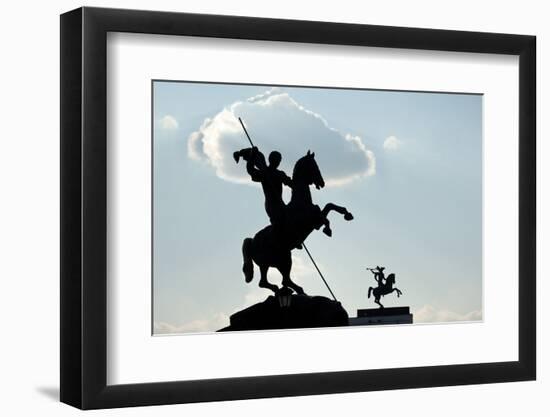 Moscow, Victory Park, Saint George, Silhouette-Catharina Lux-Framed Photographic Print