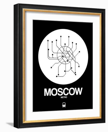 Moscow White Subway Map-NaxArt-Framed Art Print