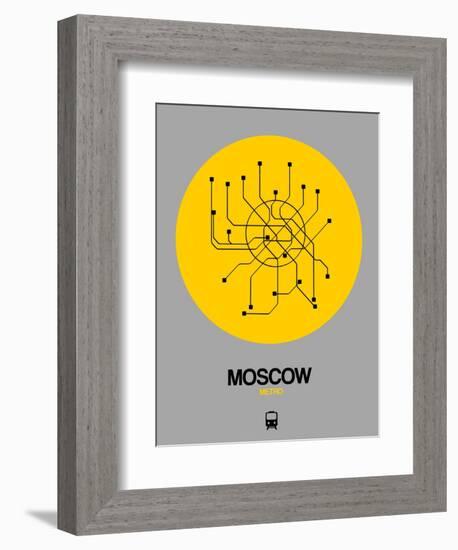 Moscow Yellow Subway Map-NaxArt-Framed Art Print