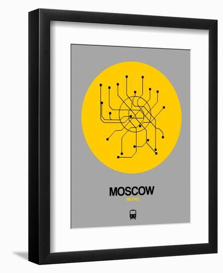 Moscow Yellow Subway Map-NaxArt-Framed Art Print