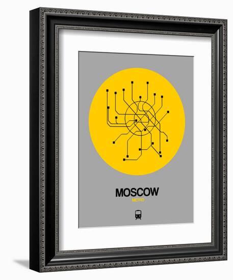 Moscow Yellow Subway Map-NaxArt-Framed Art Print