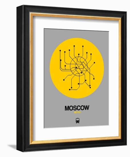 Moscow Yellow Subway Map-NaxArt-Framed Art Print