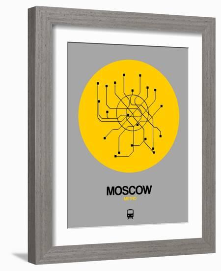 Moscow Yellow Subway Map-NaxArt-Framed Art Print