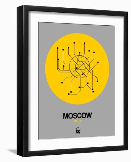 Moscow Yellow Subway Map-NaxArt-Framed Art Print