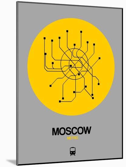 Moscow Yellow Subway Map-NaxArt-Mounted Art Print