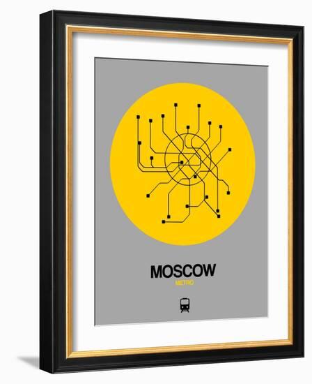 Moscow Yellow Subway Map-NaxArt-Framed Art Print