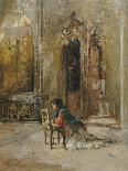 A Woman at Prayer in a Church-Mose Bianchi-Framed Giclee Print