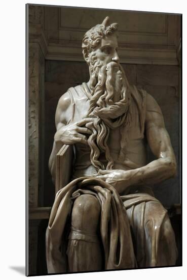 Moses. 1513-1515. Statue by Michelangelo (1475-1564). Marble-null-Mounted Giclee Print