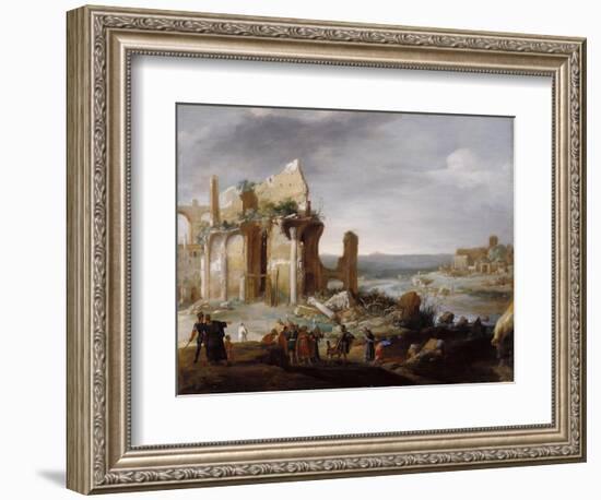 Moses and Aaron Changing the Rivers of Egypt to Blood, 1631-Bartholomeus Breenbergh-Framed Giclee Print