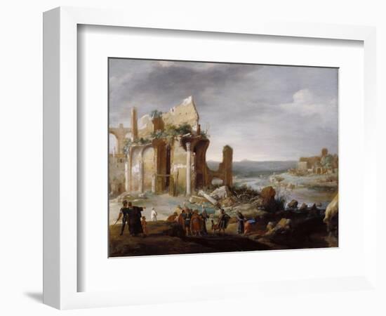 Moses and Aaron Changing the Rivers of Egypt to Blood, 1631-Bartholomeus Breenbergh-Framed Giclee Print