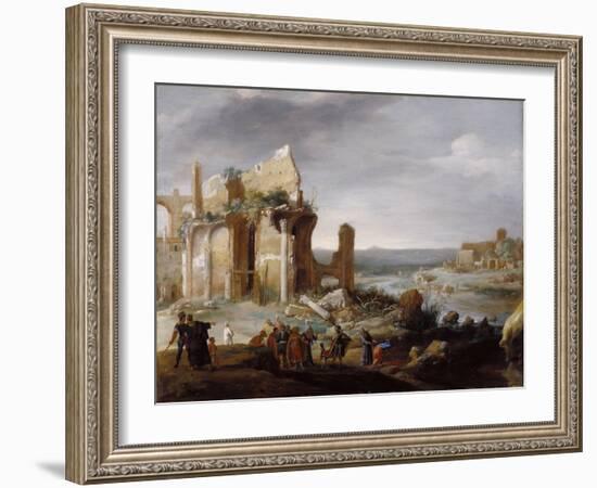 Moses and Aaron Changing the Rivers of Egypt to Blood, 1631-Bartholomeus Breenbergh-Framed Giclee Print