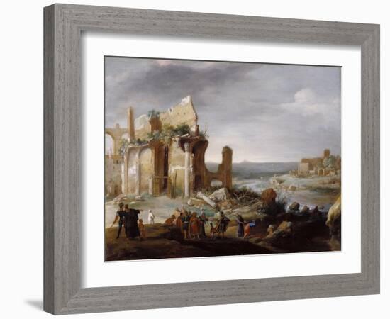 Moses and Aaron Changing the Rivers of Egypt to Blood, 1631-Bartholomeus Breenbergh-Framed Giclee Print