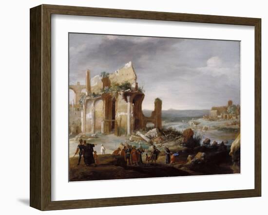 Moses and Aaron Changing the Rivers of Egypt to Blood, 1631-Bartholomeus Breenbergh-Framed Giclee Print