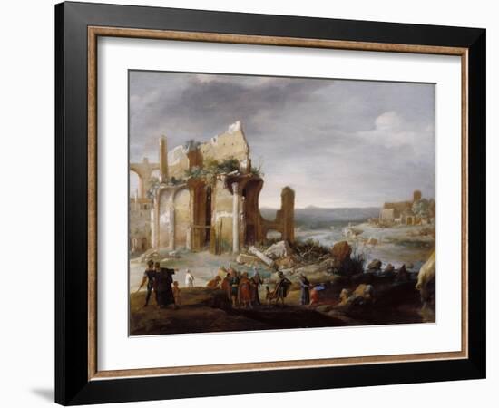 Moses and Aaron Changing the Rivers of Egypt to Blood, 1631-Bartholomeus Breenbergh-Framed Giclee Print