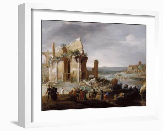 Moses and Aaron Changing the Rivers of Egypt to Blood, 1631-Bartholomeus Breenbergh-Framed Giclee Print