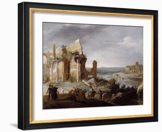 Moses and Aaron Changing the Rivers of Egypt to Blood, 1631-Bartholomeus Breenbergh-Framed Giclee Print