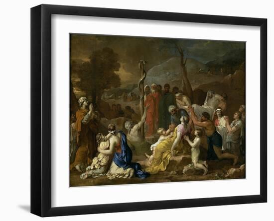 Moses and the Brazen Serpent, 1653-1654-Sébastien Bourdon-Framed Giclee Print