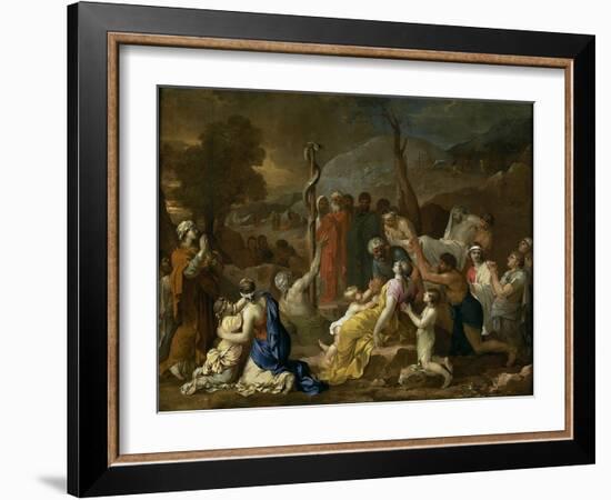 Moses and the Brazen Serpent, 1653-1654-Sébastien Bourdon-Framed Giclee Print