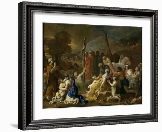 Moses and the Brazen Serpent, 1653-1654-Sébastien Bourdon-Framed Giclee Print