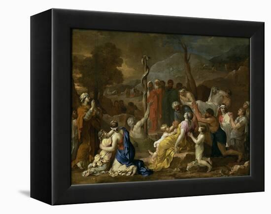 Moses and the Brazen Serpent, 1653-1654-Sébastien Bourdon-Framed Premier Image Canvas