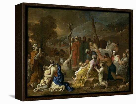 Moses and the Brazen Serpent, 1653-1654-Sébastien Bourdon-Framed Premier Image Canvas