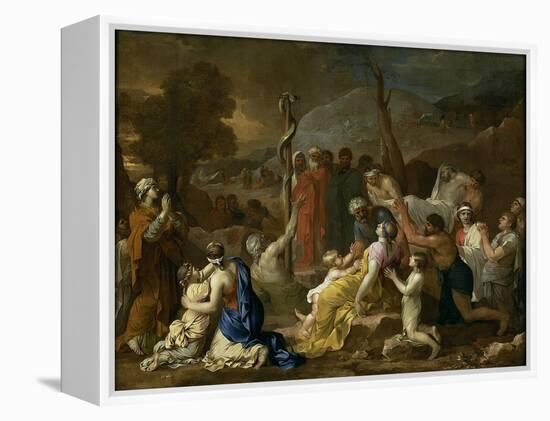 Moses and the Brazen Serpent, 1653-1654-Sébastien Bourdon-Framed Premier Image Canvas