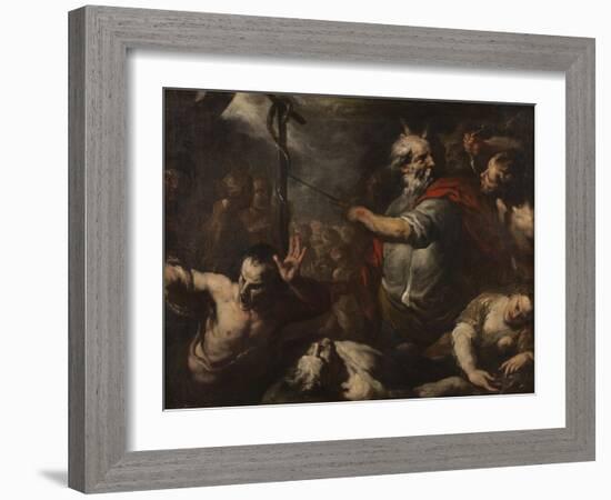 Moses and the Brazen Serpent-Italian School-Framed Giclee Print