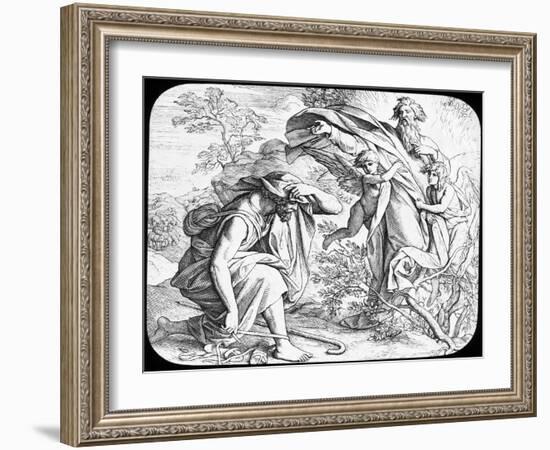 Moses and the Burning Bush, 19th Century-Julius Schnorr von Carolsfeld-Framed Giclee Print